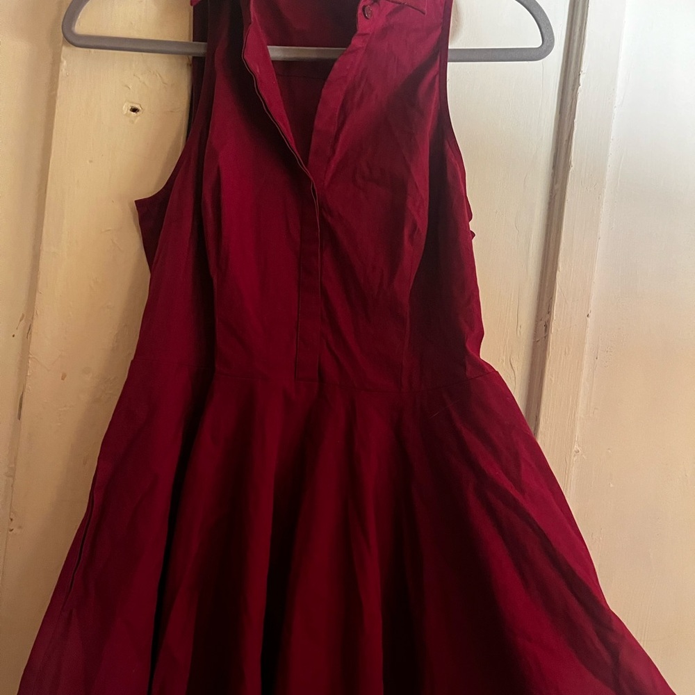 Express Asymmetrical Dress in Deep Red